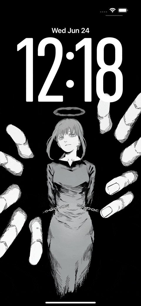 Chainsaw Man — Makima in Red and Black — iPhone / iPad wallpaper preview