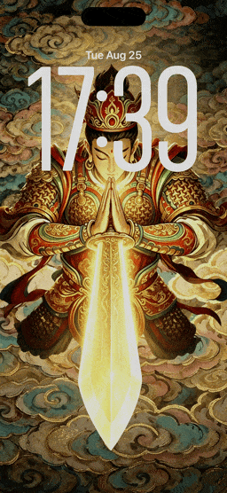 Erlang Shen — Holding the Sword — iPhone / iPad wallpaper preview
