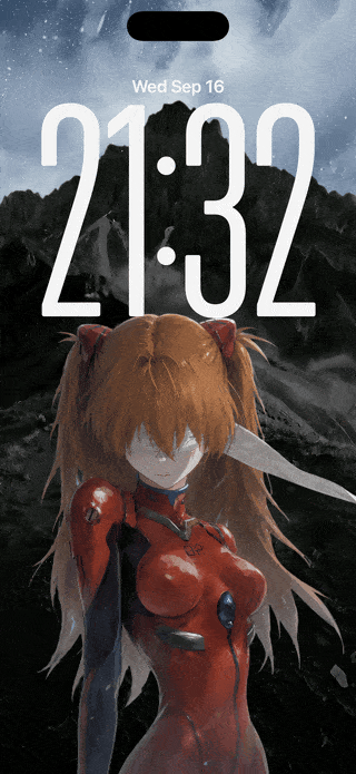 Evangelion — Asuka in Blue Pleats — iPhone / iPad wallpaper preview