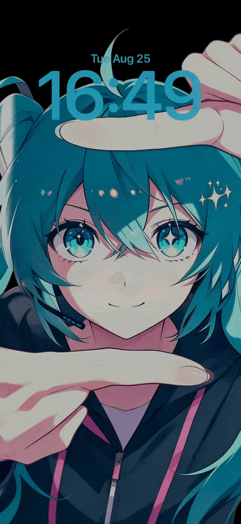 Hatsune Miku — Blue Wink — iPhone / iPad wallpaper preview