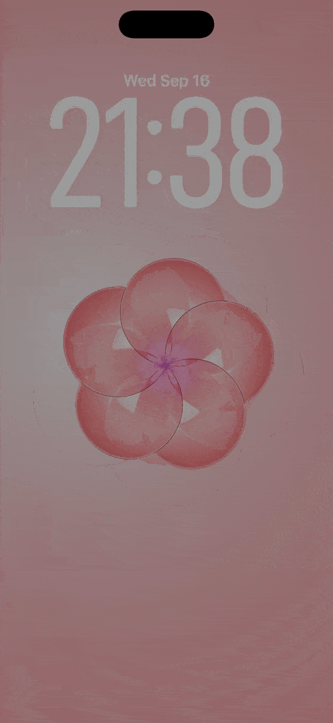 Rotating pink petals — iPhone / iPad wallpaper preview